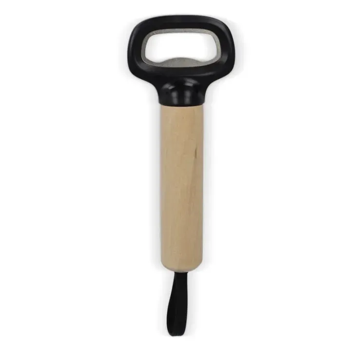 Bottle opener with wooden handle and strap - LT93086 (N0002)